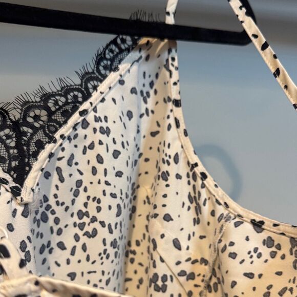 a new day Black and Cream Patterned Camisole with Lace - Picture 8 of 8